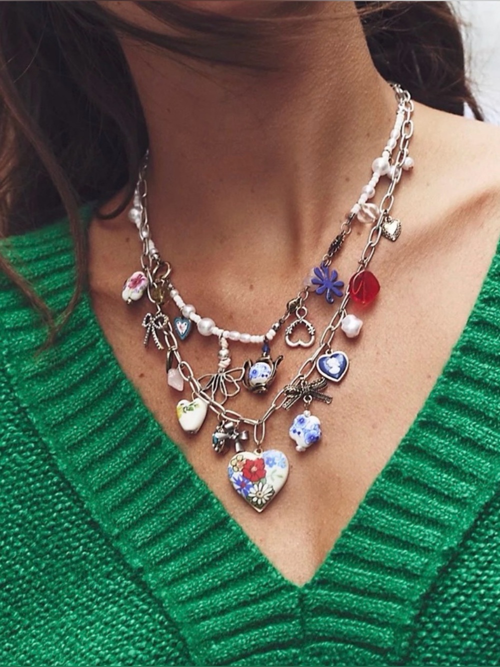 Free People Maxamillion Charm Necklace In Coquette Candy🔥New With tag!